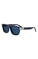 DIOR CD Icon S3I 55mm Square Sunglasses in Shiny Blue /Blue at Nordstrom