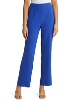 Misook Wrinkle Resistant Wide Leg Crêpe de Chine Pants in Satin Sky at Nordstrom, Size Medium