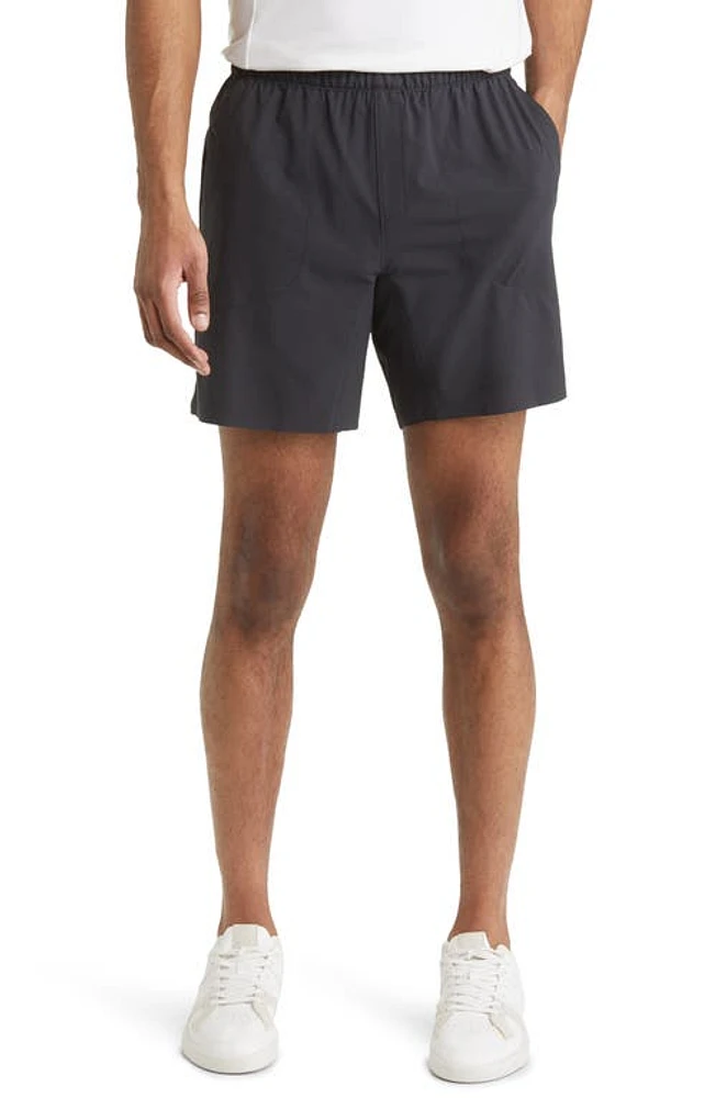 Peter Millar Swift Water Resistant Knit Shorts Black at Nordstrom,