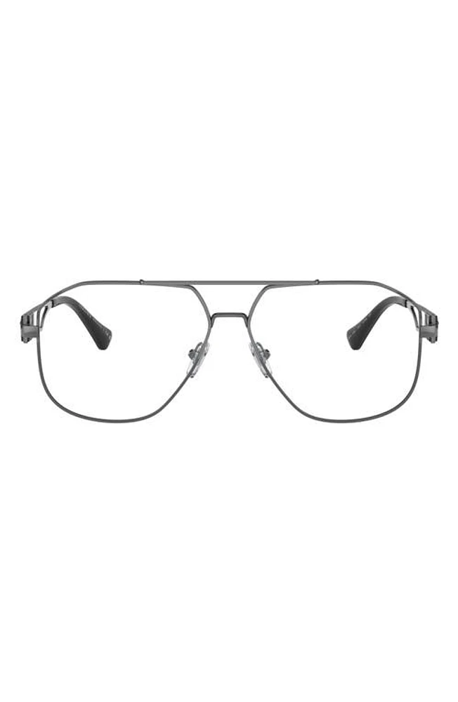 Versace 59mm Pilot Optical Glasses in Gunmetal at Nordstrom