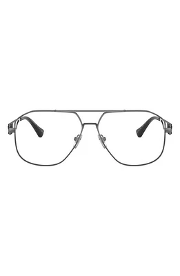 Versace 59mm Pilot Optical Glasses in Gunmetal at Nordstrom