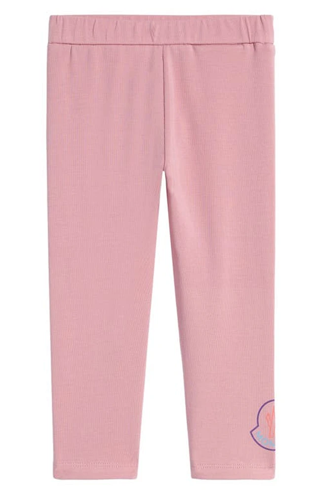 Moncler Kids' Logo Graphic Leggings Pink at Nordstrom,