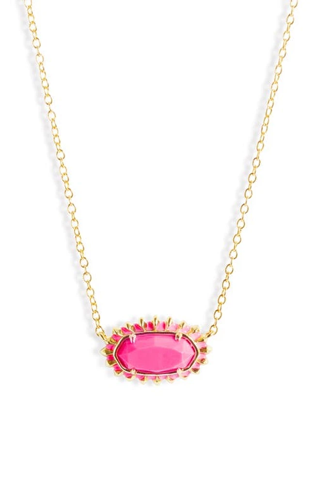 Kendra Scott The Elisa Color Burst Frame Pendant Necklace in Gold Pink Magnesite at Nordstrom