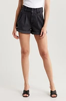 PAIGE Beth Cuff Denim Shorts Black Lotus No Whiskers at Nordstrom,