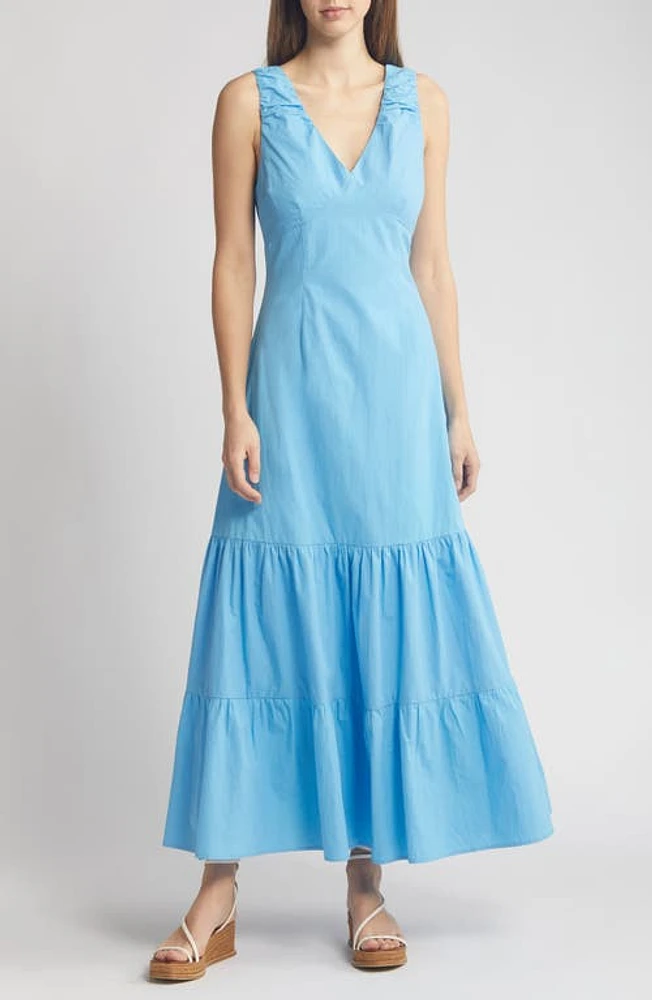 Du Paradis Rio Tiered Sleeveless Dress Horizon Blue at Nordstrom,