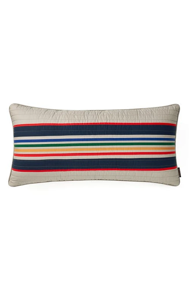 Pendleton Stripe Quilted Accent Pillow in Tan Multi at Nordstrom