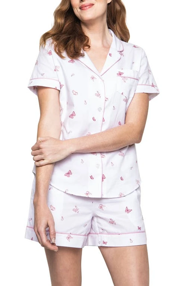 Petite Plume Butterflies Short Pajamas White at Nordstrom,