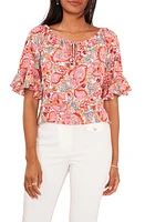 Chaus Floral Off the Shoulder Top in Cream/Red/Multi at Nordstrom, Size Medium