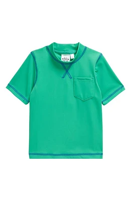 Mini Boden Kids' Short Sleeve Rashguard Pea Green at Nordstrom,