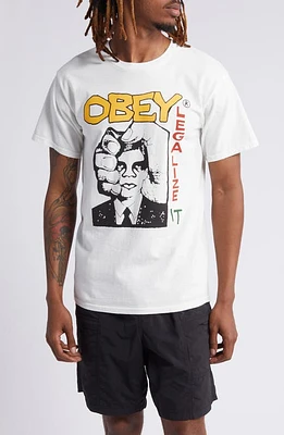 Obey Legalize It Cotton Graphic T-Shirt Pigment Vintage White at Nordstrom,