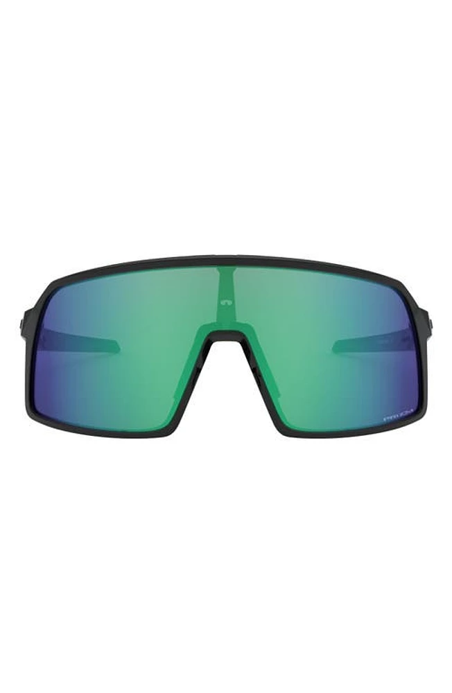 Oakley Sutro Prizm 124mm Shield Sunglasses in Polished Black/Prizm Jade at Nordstrom