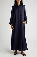 TWP Jenny's Long Sleeve Shirtdress Midnight at Nordstrom,