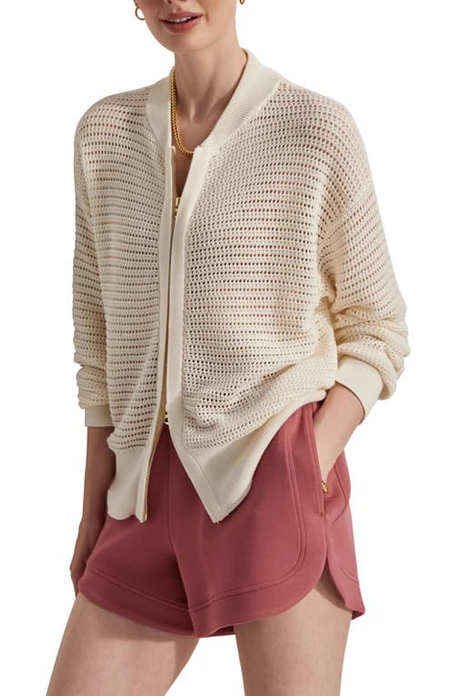 Varley Warn Open Knit Jacket in Egret at Nordstrom, Size X-Large