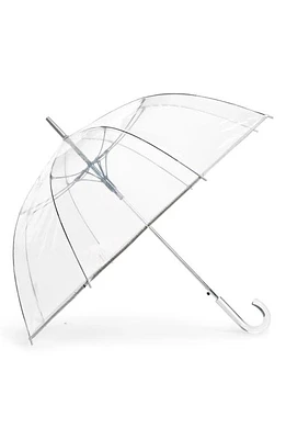 ShedRain Auto Open Stick Clear Dome Umbrella in Clear Silver at Nordstrom