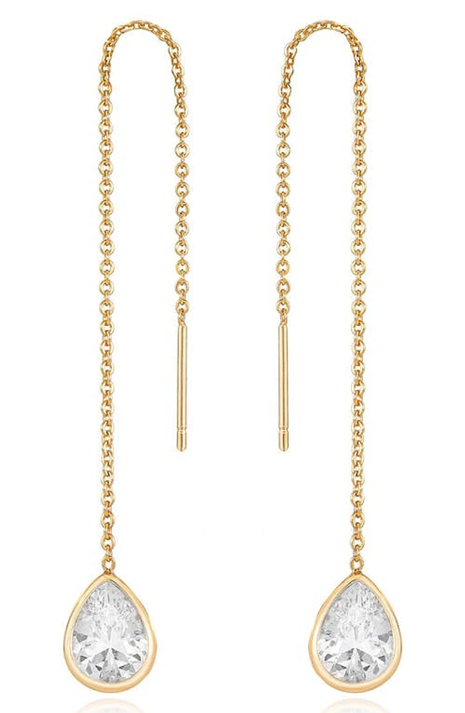 Ettika Cubic Zirconia Threader Earrings in Gold at Nordstrom