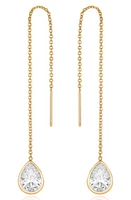 Ettika Cubic Zirconia Threader Earrings in Gold at Nordstrom