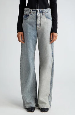 MM6 Maison Margiela Reconstructed Wide Leg Jeans Light Blue at Nordstrom,