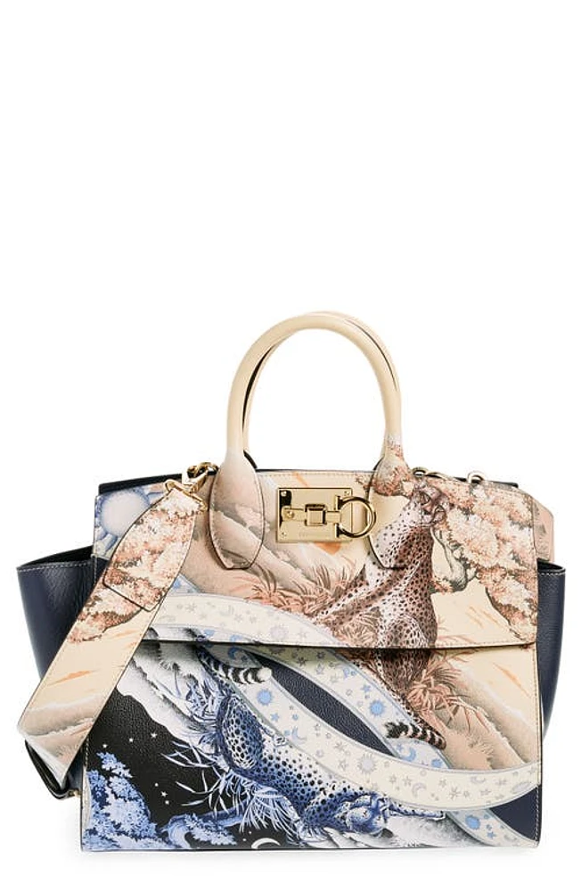 FERRAGAMO Small Soft Studio Leather Handbag in Optic White at Nordstrom