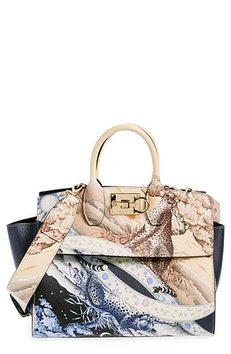 FERRAGAMO Small Soft Studio Leather Handbag in Optic White at Nordstrom