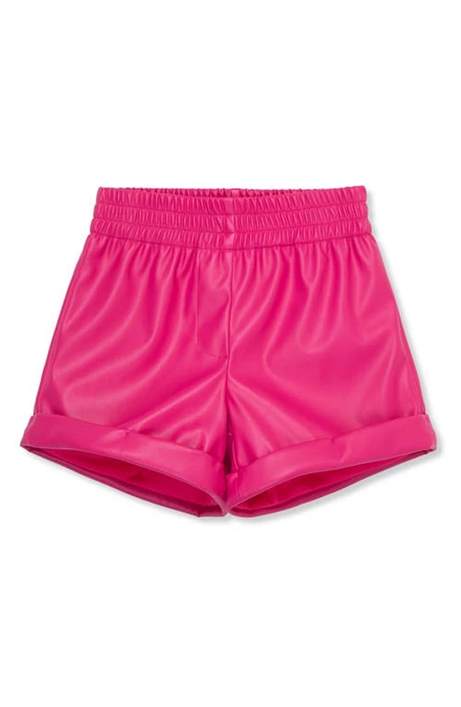 Truce Kids' Pull On Faux Leather Shorts Dark Pink at Nordstrom,