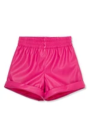 Truce Kids' Pull On Faux Leather Shorts Dark Pink at Nordstrom,