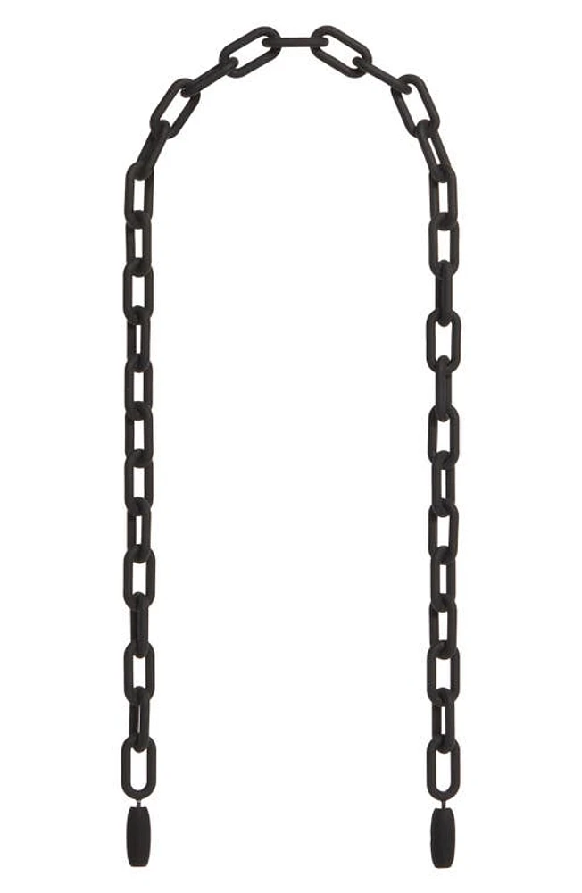 ossa Oval Link Chain Shoulder Strap in Black Metal at Nordstrom