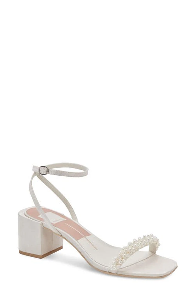 Dolce Vita Zalima Imitation Pearl Sandal in Vanilla Pearls at Nordstrom, Size 11