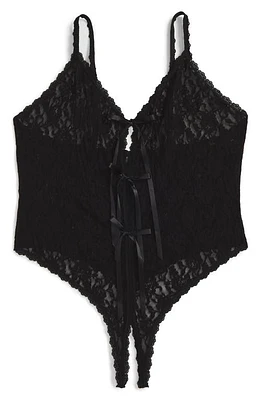 Hanky Panky Open Gusset Teddy Black at Nordstrom,