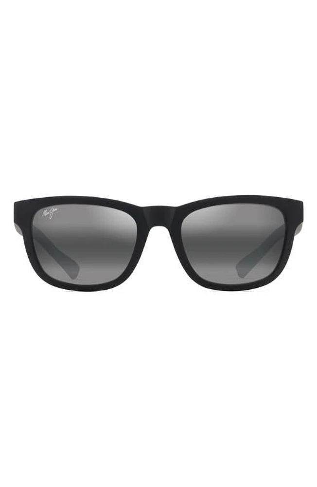 Maui Jim Kapii 54mm Gradient PolarizedPlus2 Square Sunglasses in Matte Black at Nordstrom