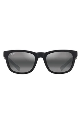 Maui Jim Kapii 54mm Gradient PolarizedPlus2 Square Sunglasses in Matte Black at Nordstrom