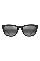 Maui Jim Kapii 54mm Gradient PolarizedPlus2 Square Sunglasses in Matte Black at Nordstrom