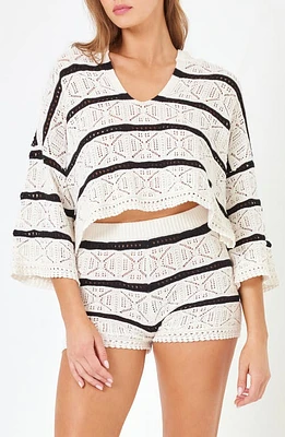 LSPACE Diamond Eyes Stripe Cover-Up Hoodie Starcrossed at Nordstrom,