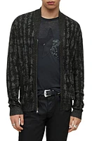 John Varvatos Rivington ZIp Cardigan Iron Grey at Nordstrom,