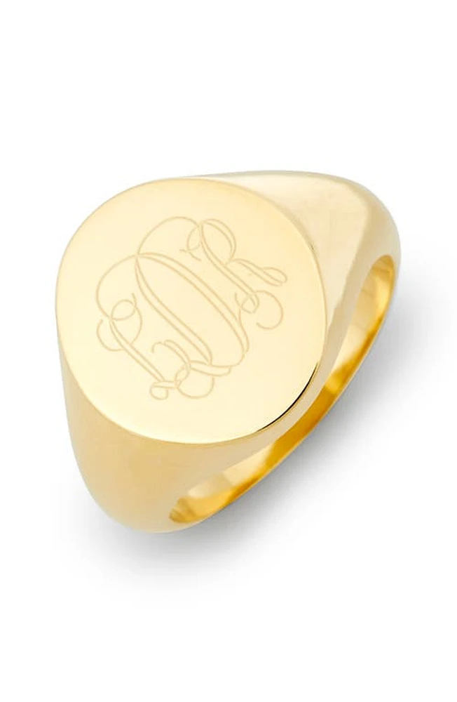 Brook and York Claire Personalized Monogram Signet Ring in Gold at Nordstrom, Size 8