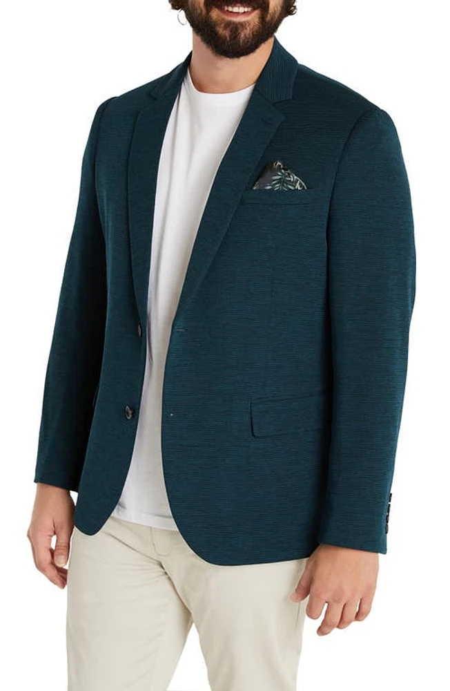 Johnny Bigg Wesley Mélange Texture Regular Fit Blazer Dark Teal at Nordstrom,