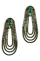 Deepa Gurnani Eliana Crystal Drop Earrings in Emerald at Nordstrom