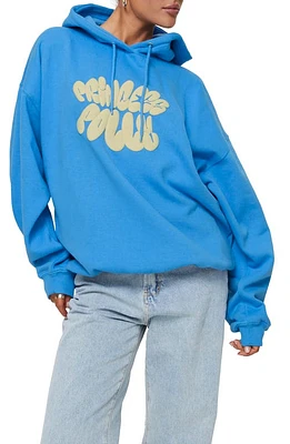 Princess Polly Logo Graphic Hoodie Blue/Yellow at Nordstrom,