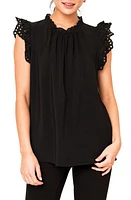 GIBSONLOOK Eyelet Trim Woven Top at Nordstrom,