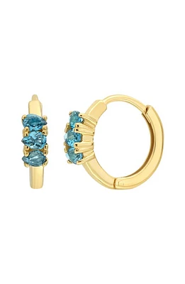 Bony Levy 14K Gold Hoop Earrings in London Blue Topaz at Nordstrom