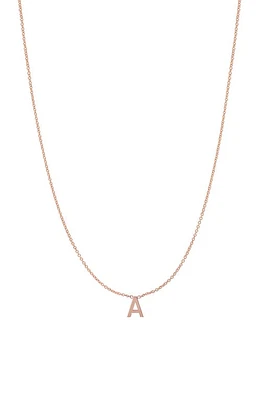 BYCHARI Initial Pendant Necklace in 14K Rose Gold-A at Nordstrom