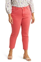 KUT from the Kloth Reese High Waist Raw Hem Straight Leg Ankle Jeans Strawberry at Nordstrom,