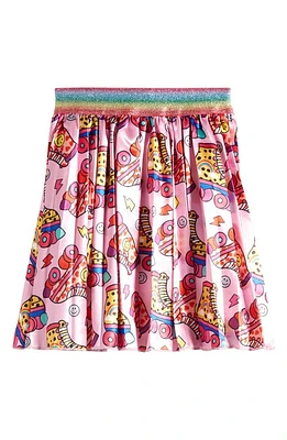 Lola & the Boys Kids' Roller Rink Print Skater Skirt Pink at Nordstrom,