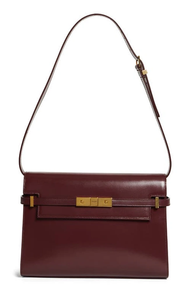 Saint Laurent Medium Manhattan Shoulder Tote in Rouge Legion at Nordstrom