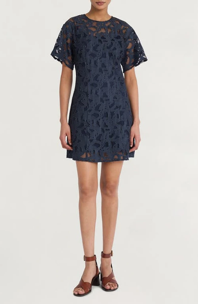 Luxely Mesh Cutout Minidress Navy at Nordstrom,