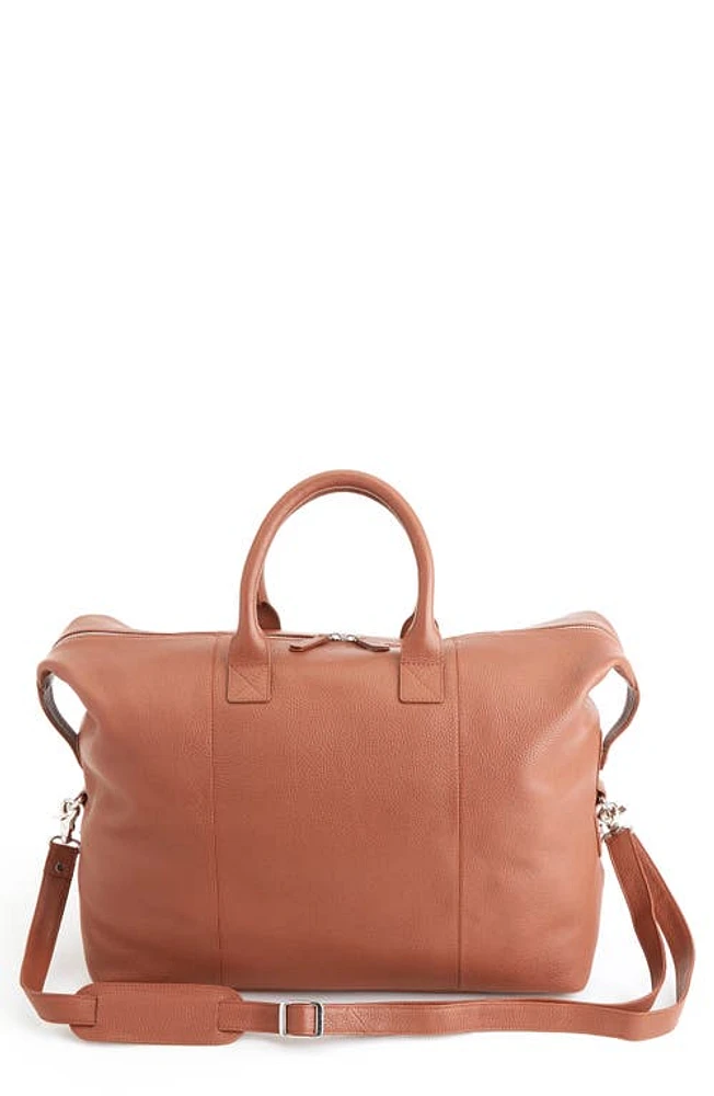 ROYCE New York Medium Leather Duffle Bag in Tan at Nordstrom