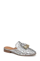 Johnston & Murphy Ali Woven Tassel Mule Silver Metallic Sheepskin at Nordstrom,