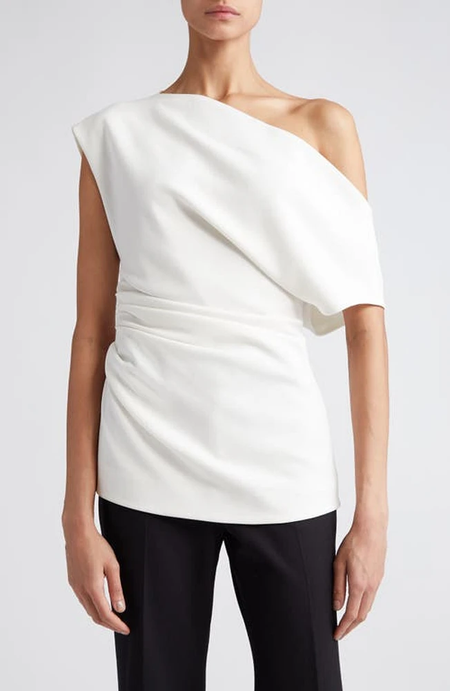 Proenza Schouler One-Shoulder Matte Crepe Top White at Nordstrom,