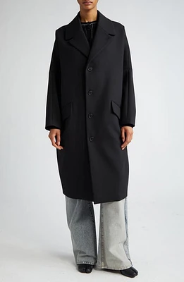 MM6 Maison Margiela Oversize Stretch Gabardine Coat Black at Nordstrom, Us