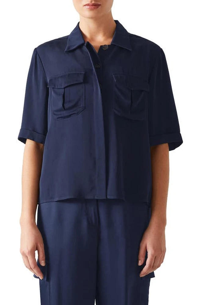 LK Bennett Luna Cargo Shirt Navy at Nordstrom, Us