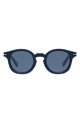 Le Specs Hoodwinked 48mm Round Sunglasses in Matte Black at Nordstrom